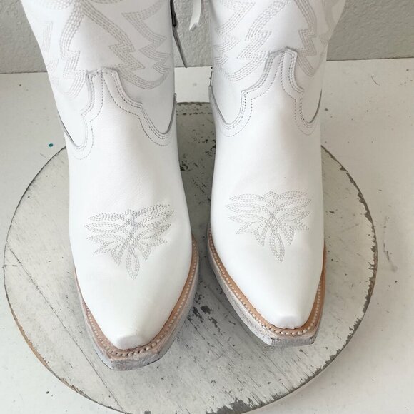 Lane MEGAN MORONEY Cowboy Boots Smokeshow Womens 10 White Western Cowgirl Tall - Picture 8 of 14